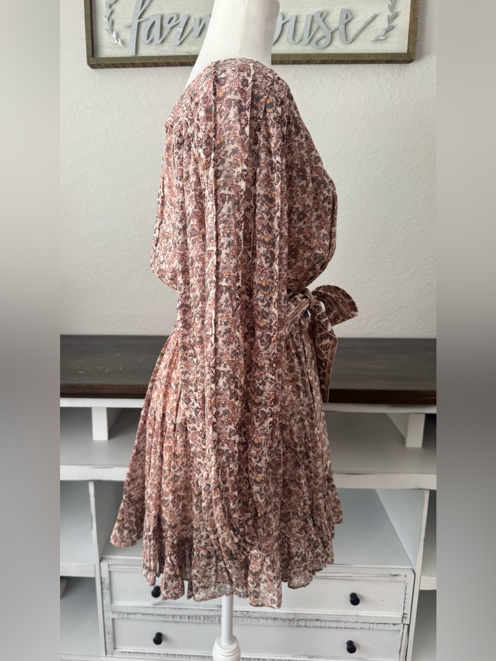 New Ulla Johnson Eleni Dress Gardenia 100% Silk Belt Women's Size 0 CC - Picture 4 of 9